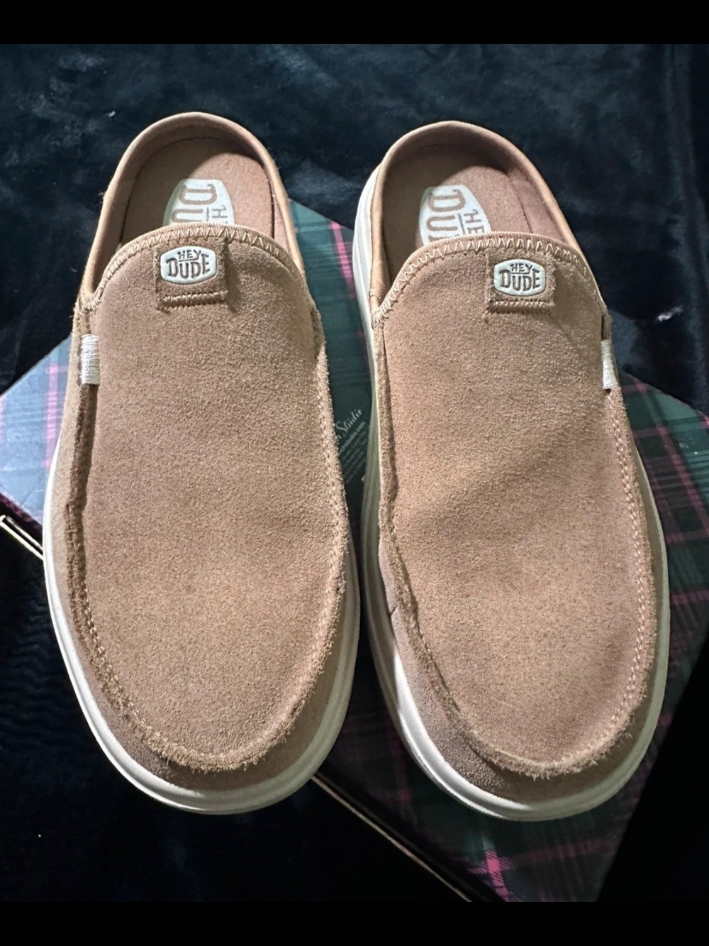 Hey Dude Suede Slip-On Loafers in Light Brown